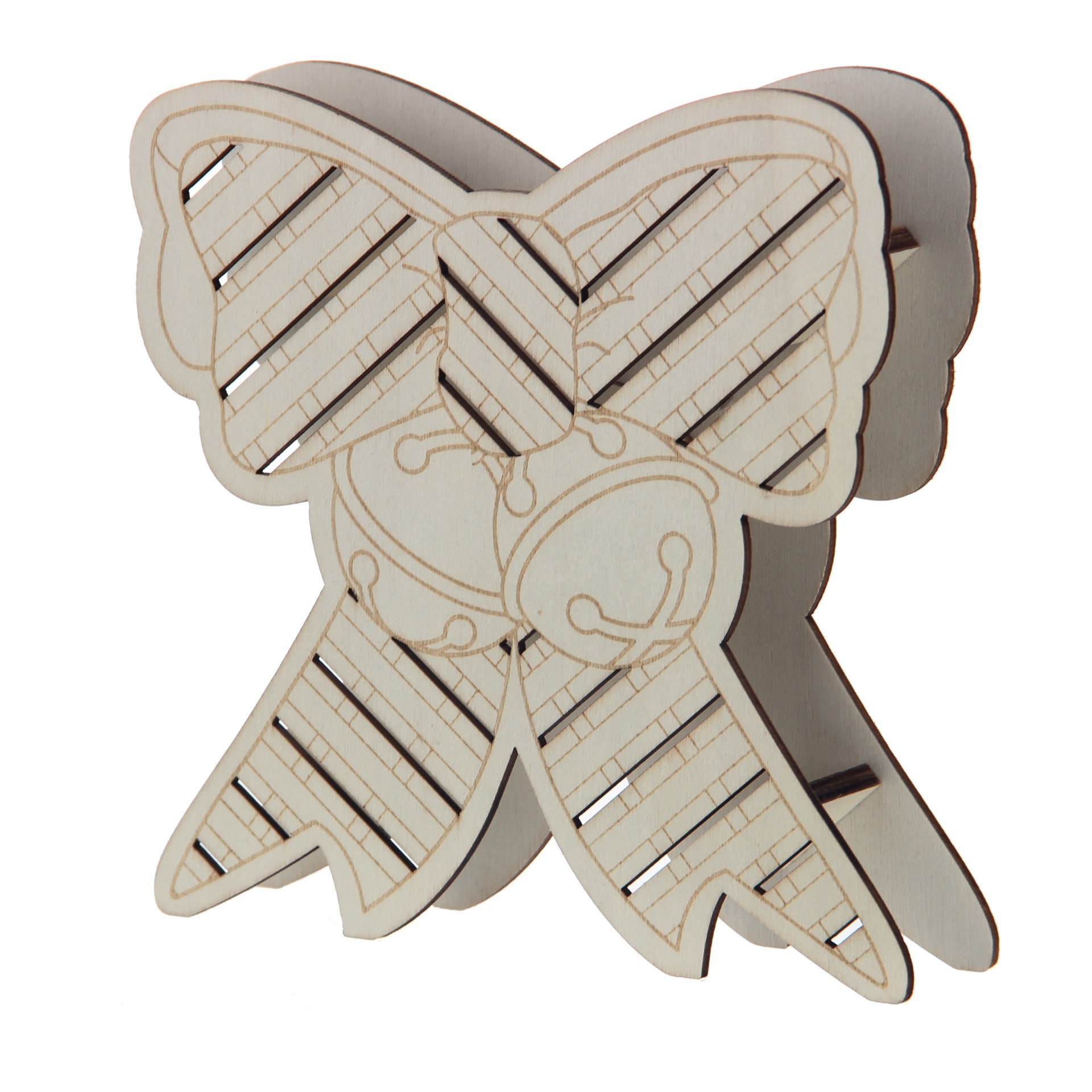 slide 3 of 3, 6" Bow Led Diy Wood Decor By Make Market, 6 in