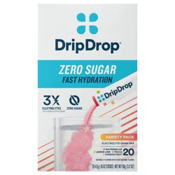 DripDrop Zero Sugar Assorted Drink Mix Variety Pack - 20 x 4.5 g Sticks