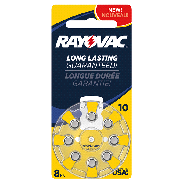 slide 1 of 1, Rayovac Hearing Aid Size 10 Batteries, 8 ct