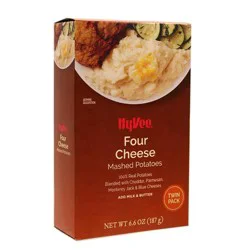 Hy-vee Four Cheese 100% Russet Mashed Potatoes Blended With Cheddar, Parmesan, Romano And Blue Cheese