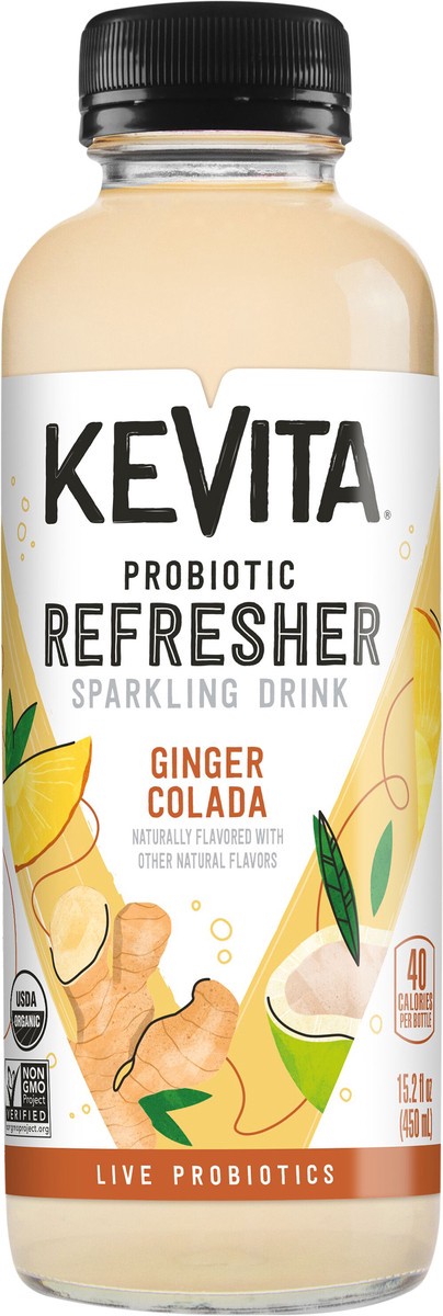 slide 2 of 8, KeVita Sparkling Probiotic Drink Ginger Colada 15.2 Fl Oz, 15.2 oz