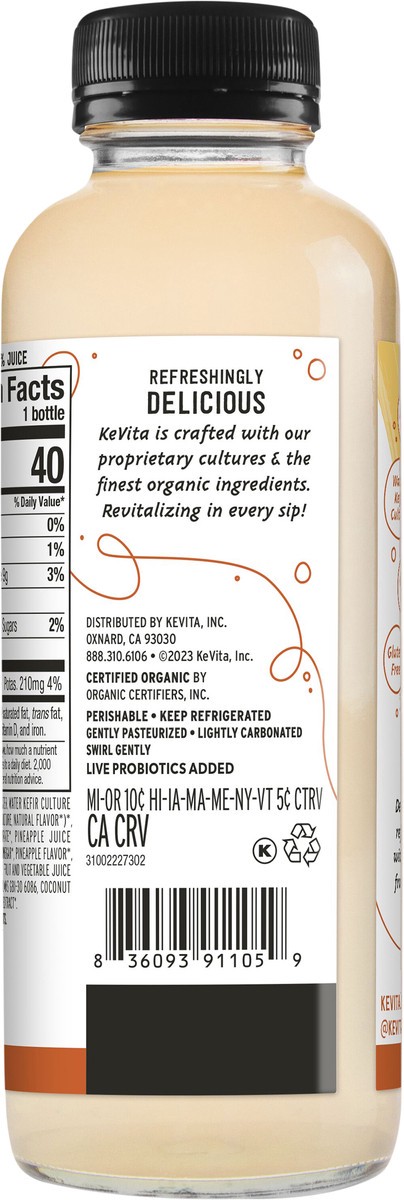 slide 4 of 8, KeVita Sparkling Probiotic Drink Ginger Colada 15.2 Fl Oz, 15.2 oz