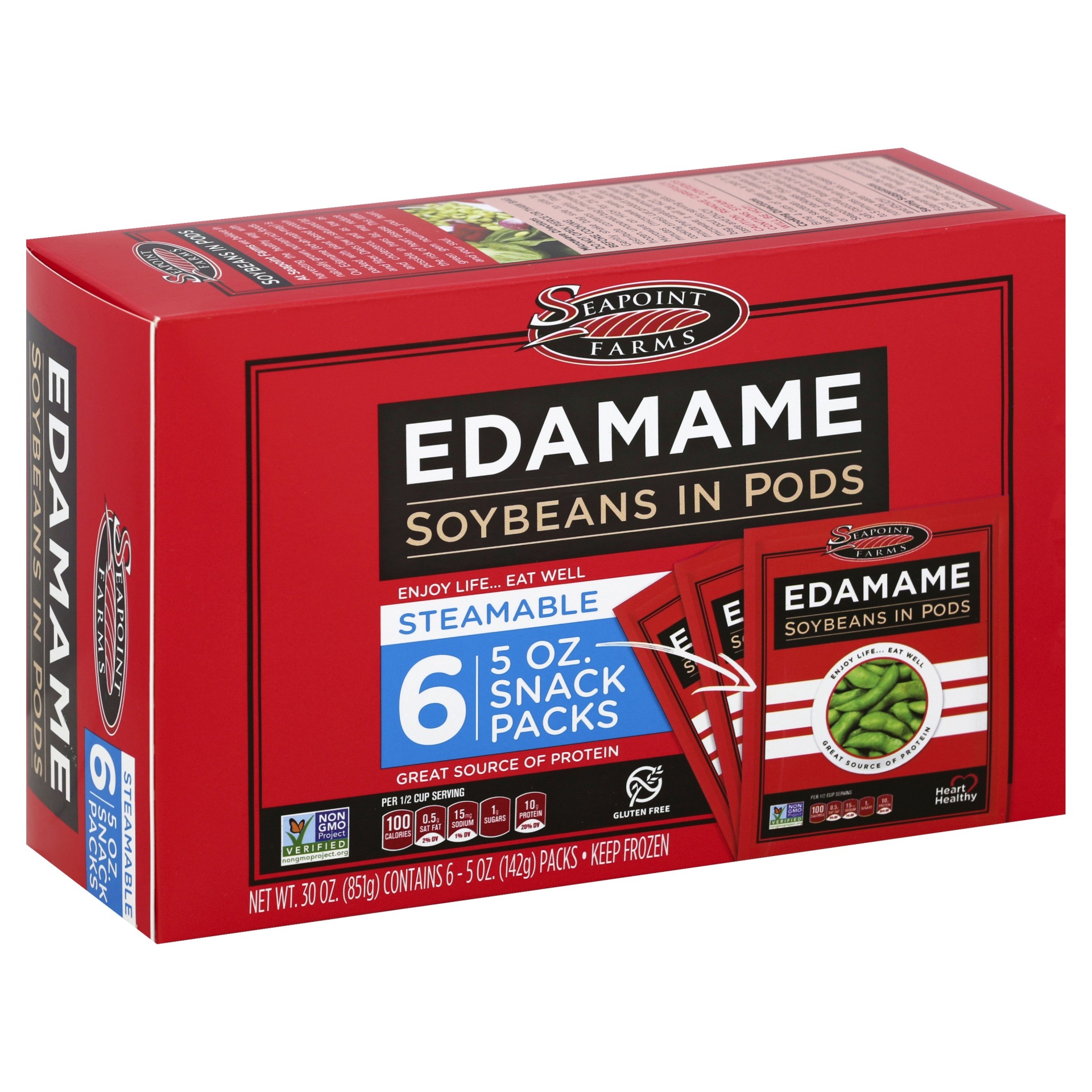 slide 1 of 1, Seapoint Farms Edamame Soybeans in Pods, 6 ct; 5 oz