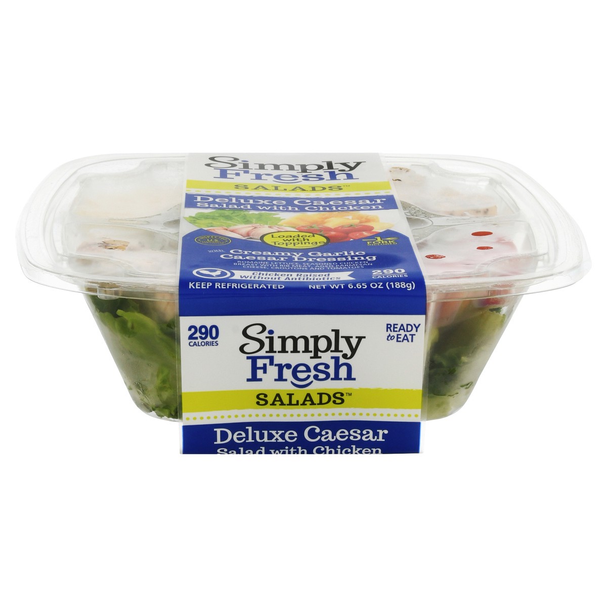 slide 6 of 13, Simply Fresh Salads Deluxe Caesar Salad with Chicken 6.65 oz, 6.65 oz