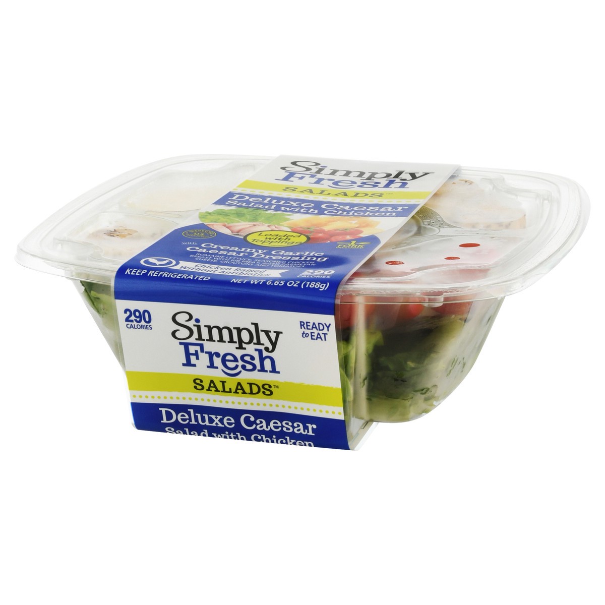 slide 9 of 13, Simply Fresh Salads Deluxe Caesar Salad with Chicken 6.65 oz, 6.65 oz