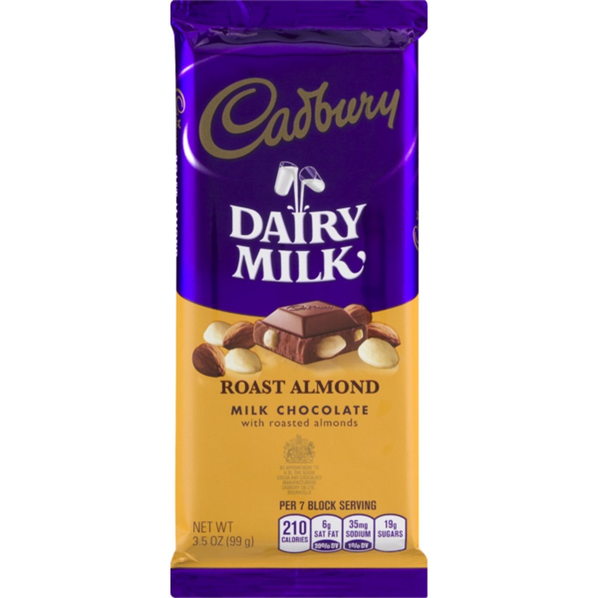 slide 1 of 1, Cadbury Dairy Milk Roast Almond Milk Chocolate Bar,, 3.5 oz