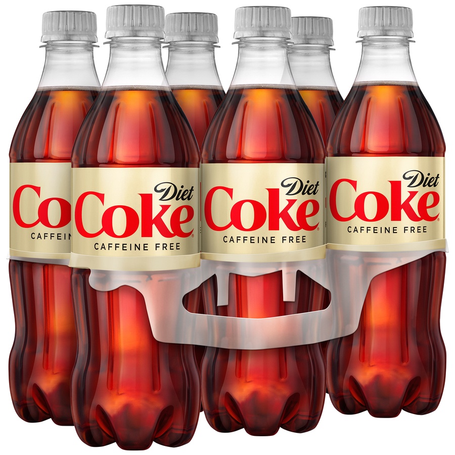 slide 4 of 9, Diet Coke Caffeine Free Soda Soft Drink, 16.9 fl oz, 6 Pack, 6 ct; 16.9 oz