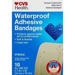 slide 1 of 1, Cvs Health Waterproof Adhesive Bandages, 10 Ct, 1 ct