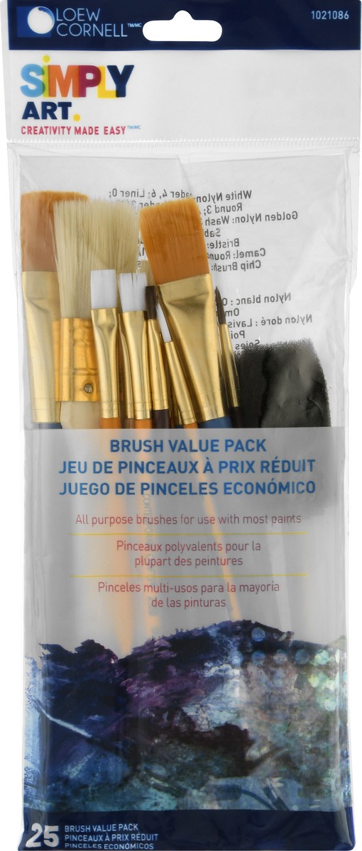 slide 8 of 8, Simply Art Value Pack Brush 25 ea, 25 ct