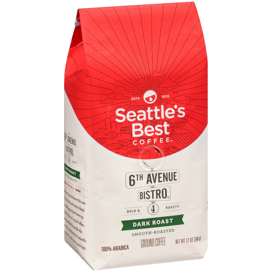 slide 2 of 7, Seattle's Best Coffee 6th Avenue Bistro Dark Roast Ground Coffee, 12 oz