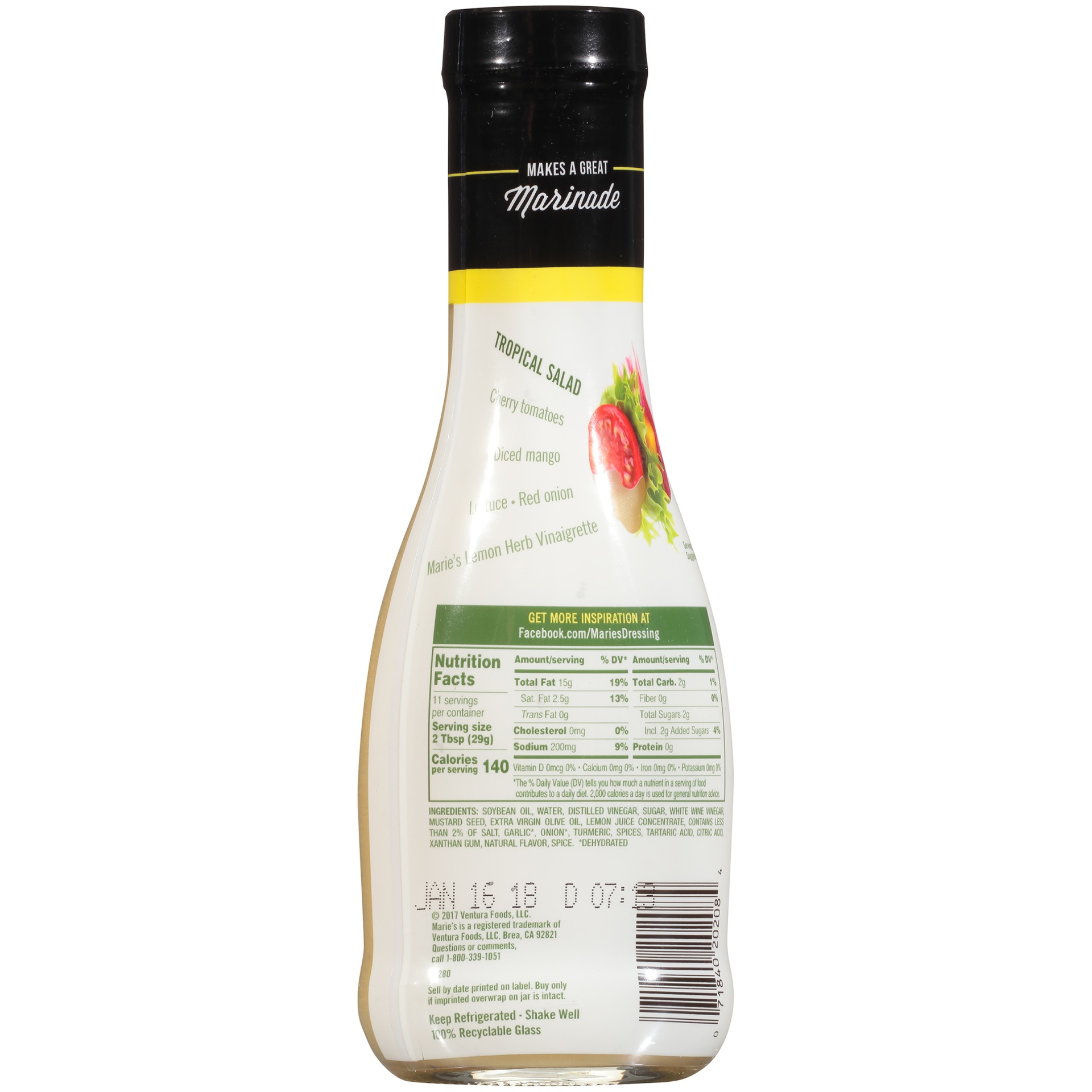 slide 8 of 8, Marie's Lemon Herb Vinaigrette Dressing, 11.5 fl oz