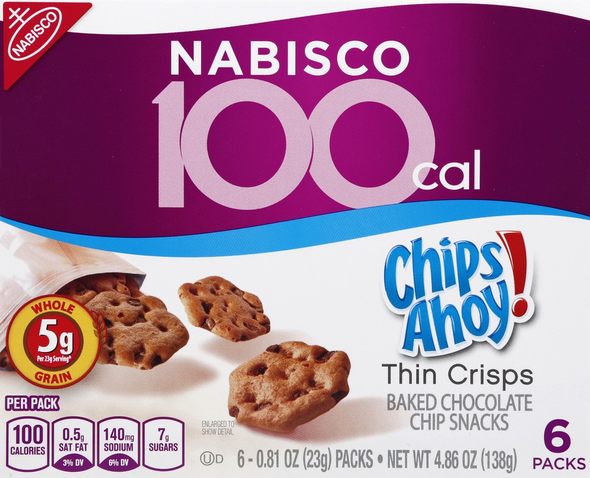 slide 4 of 4, Nabisco 100cal Chips Ahoy!, 6 ct; 0.81 oz