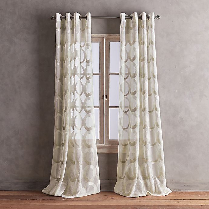 slide 2 of 3, Peri Home Marni Grommet Sheer Window Curtain Panel - Linen, 108 in