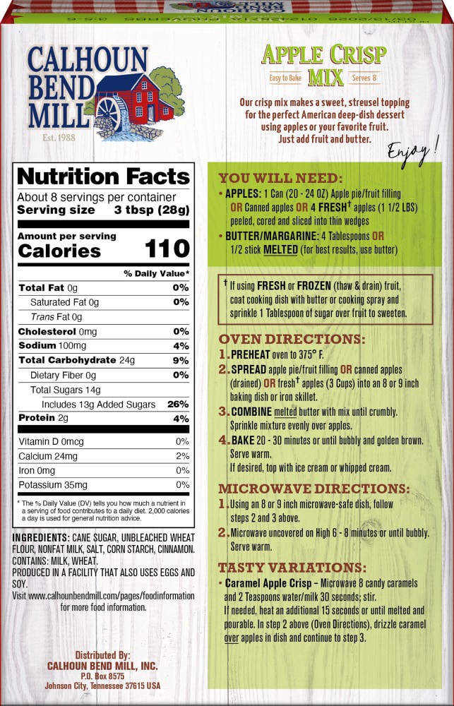 slide 6 of 6, Calhoun Bend Mill Apple Crisp Mix 8 oz, 8 oz