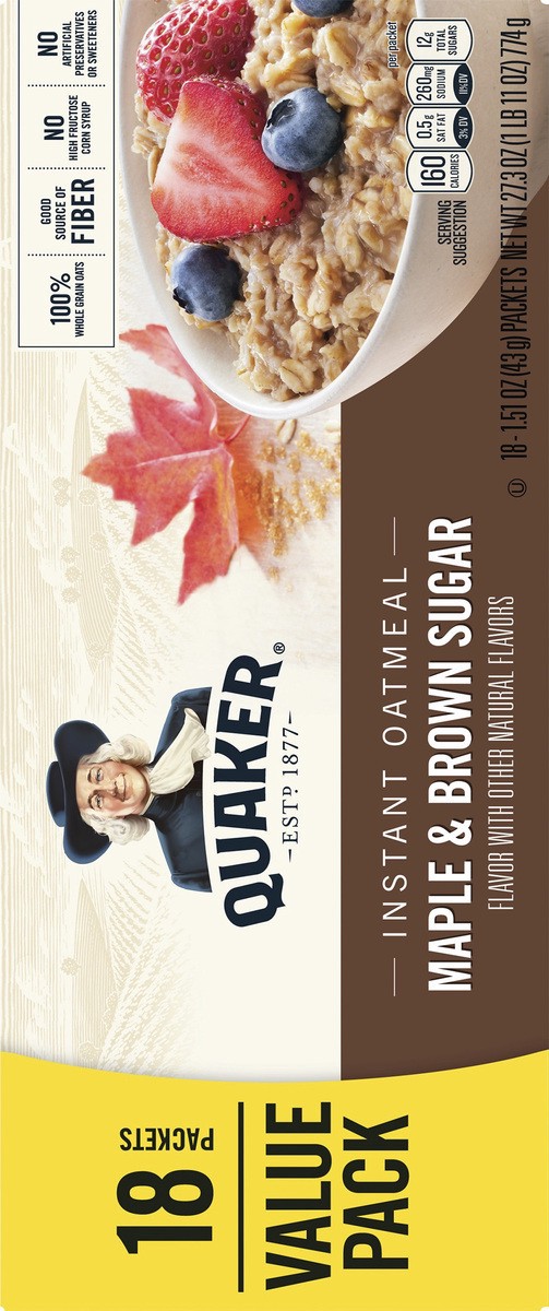 slide 5 of 5, Quaker Oatmeal, 18 ct