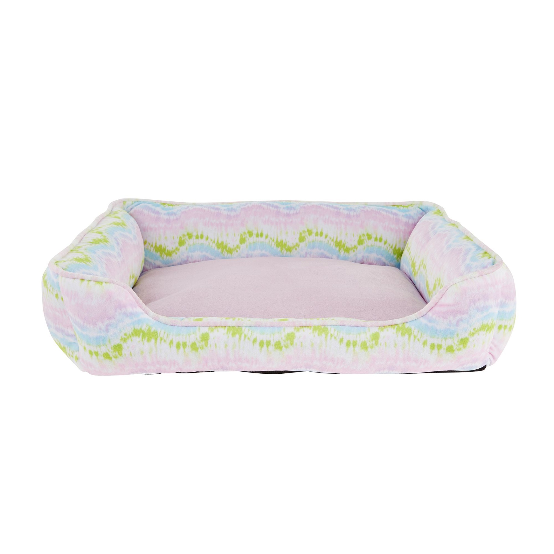 slide 1 of 1, Value Beds Pink Tie Dye Cuddler Dog Bed, 22\l x 18\ inw x 6.5\ inh in