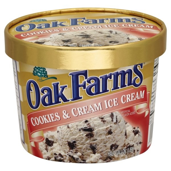 slide 1 of 1, Oak Farms Cookies & Cream, 128 gal