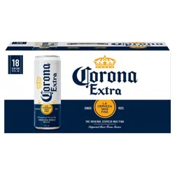 Corona Extra Mexican Lager Beer, 18 pk 12 fl oz Cans, 4.6% ABV