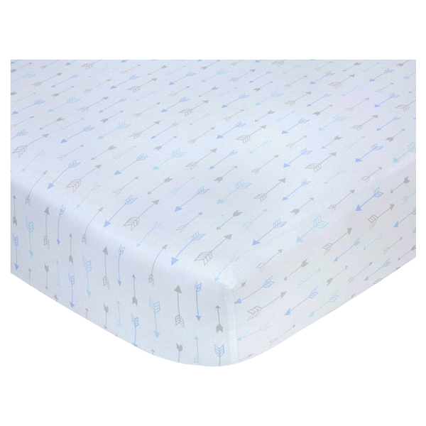 slide 1 of 1, Carter's Sateen Crib Sheet - Blue Arrow, 1 ct