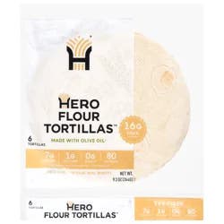 Hero Flour Tortillas 6 Each