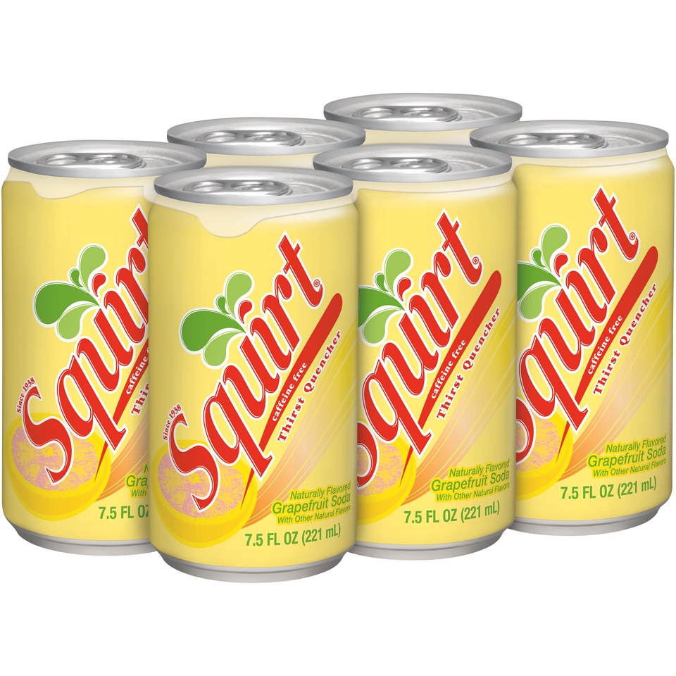 slide 2 of 2, Squirt Soda Cans, 6 ct; 7.5 fl oz