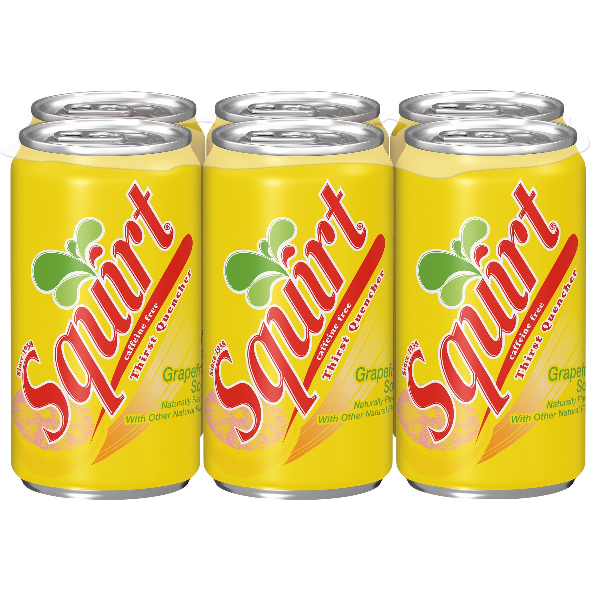 slide 2 of 5, Squirt Caffeine Free Grapefruit Soda 6 - 7.5 fl oz Cans, 6 ct