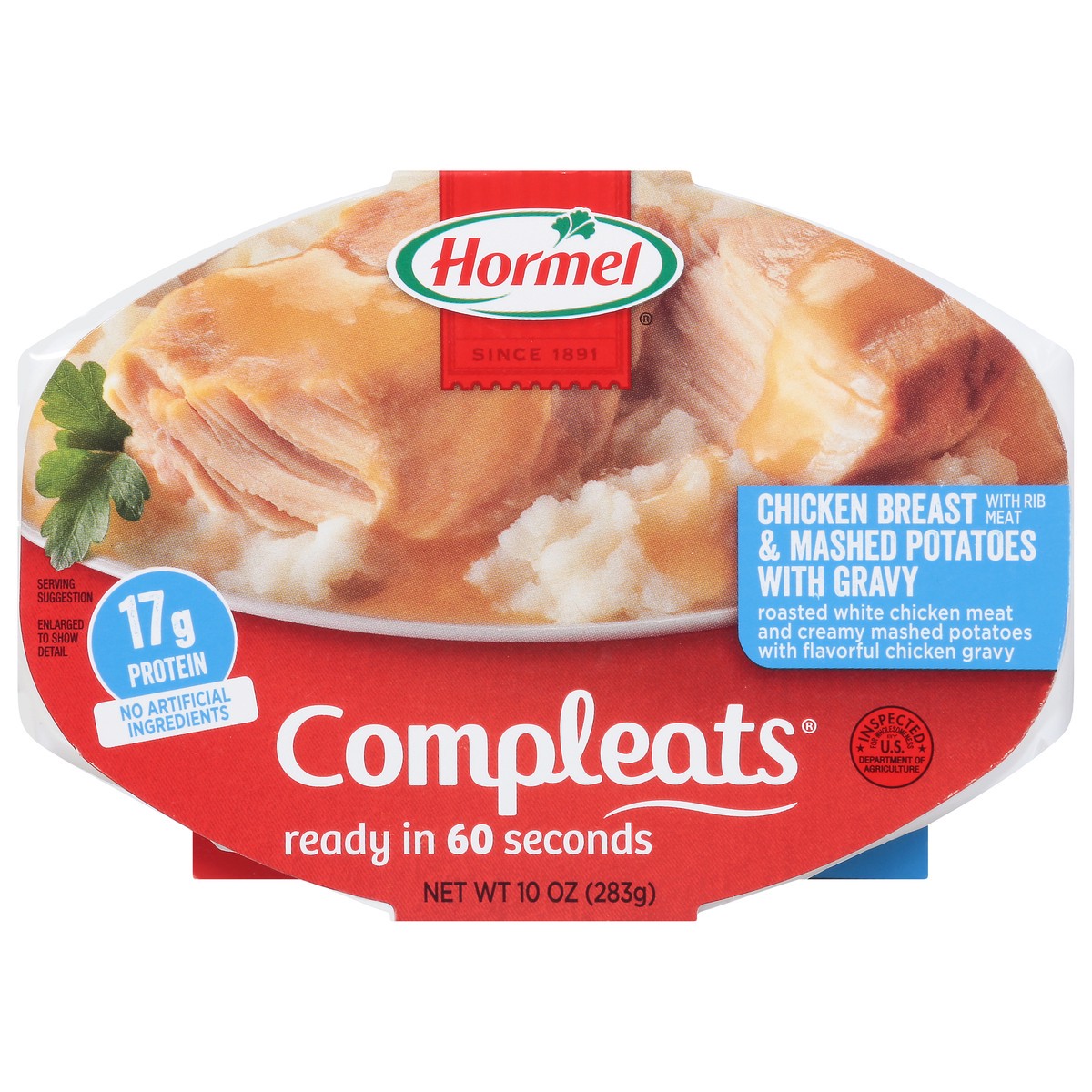 slide 1 of 9, Hormel Compleats Chicken Breast & Mashed Potatoes with Gravy 10 oz, 10 oz