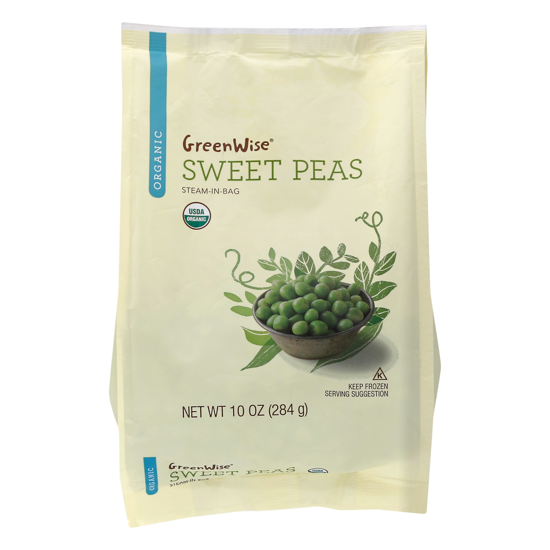 slide 1 of 1, Publix GreenWise Organic Sweet Peas, 10 oz