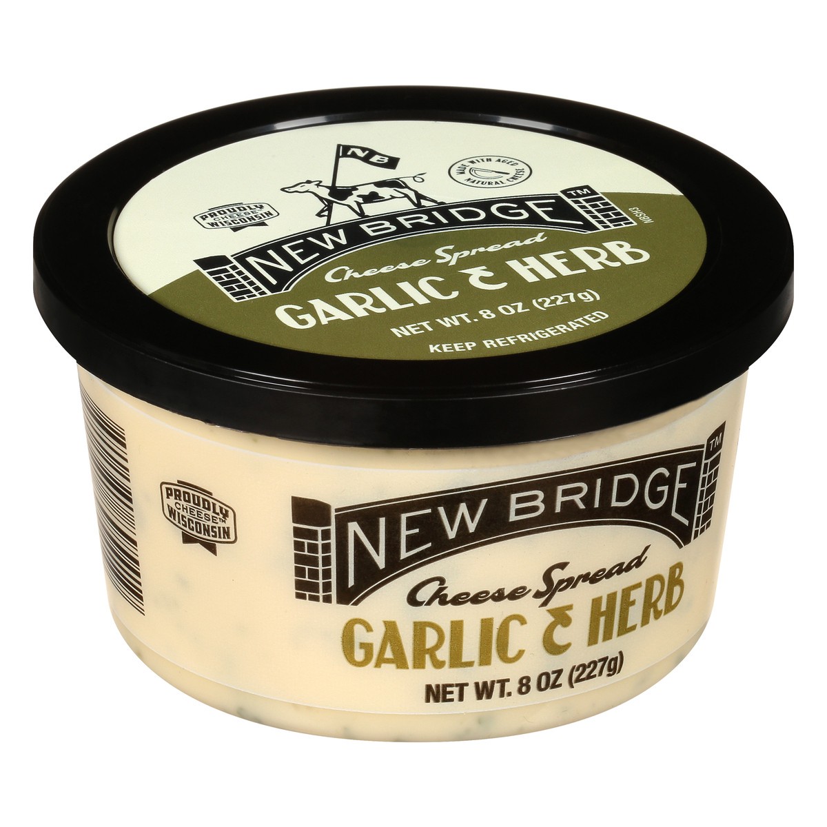 slide 7 of 13, New Bridge Cheese Spread, Garlic & Herb, 8 oz