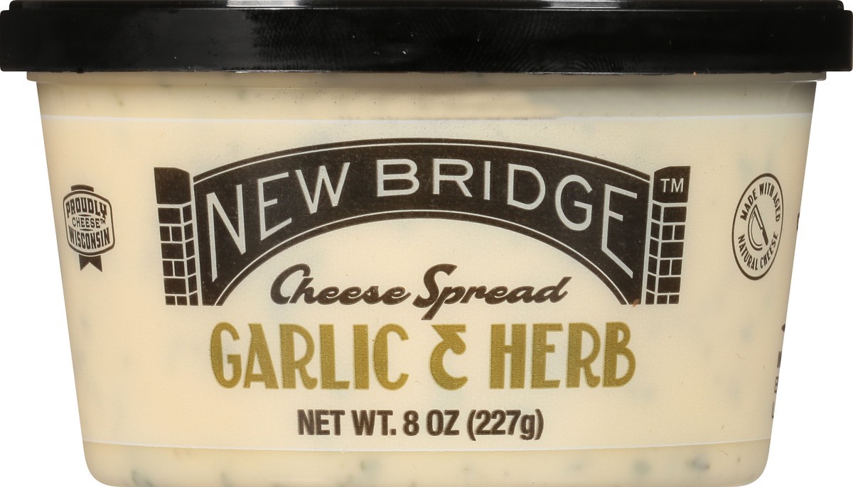 slide 2 of 13, New Bridge Cheese Spread, Garlic & Herb, 8 oz