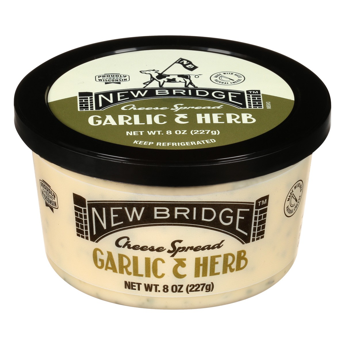 slide 3 of 13, New Bridge Cheese Spread, Garlic & Herb, 8 oz