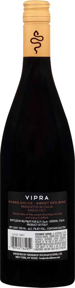 slide 2 of 6, Vipra Red Wine, Sweet, Rosso Dolce, 750 ml