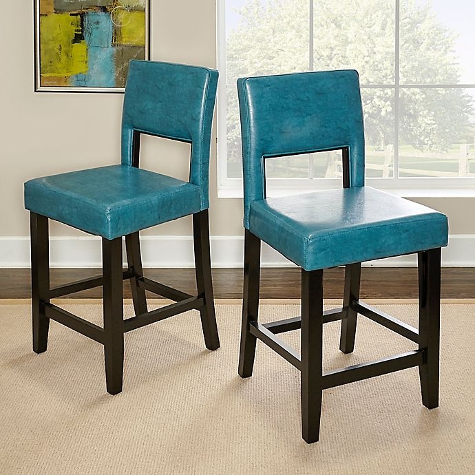 slide 9 of 11, Linon Home Henderson Counter Stool - Aegean Blue, 1 ct