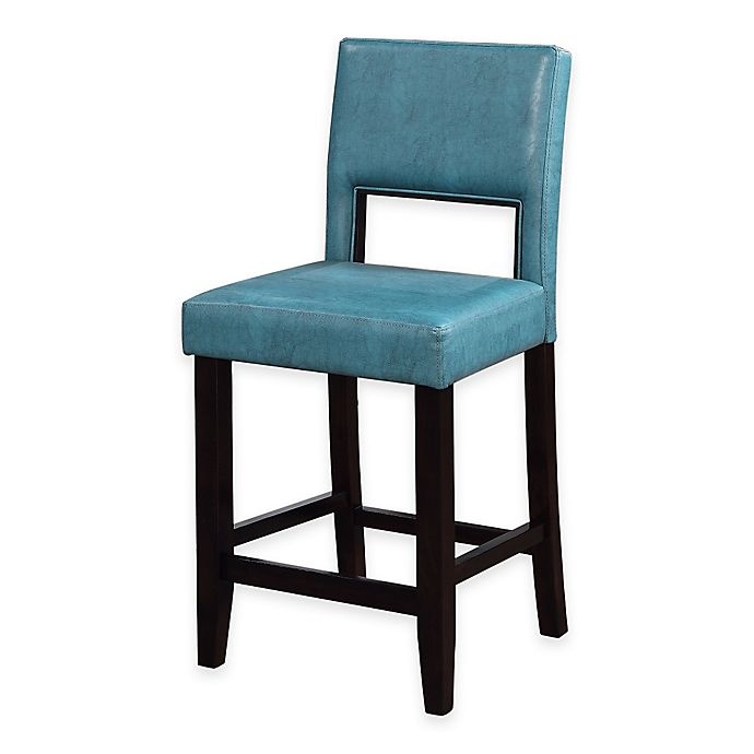 slide 1 of 11, Linon Home Henderson Counter Stool - Aegean Blue, 1 ct