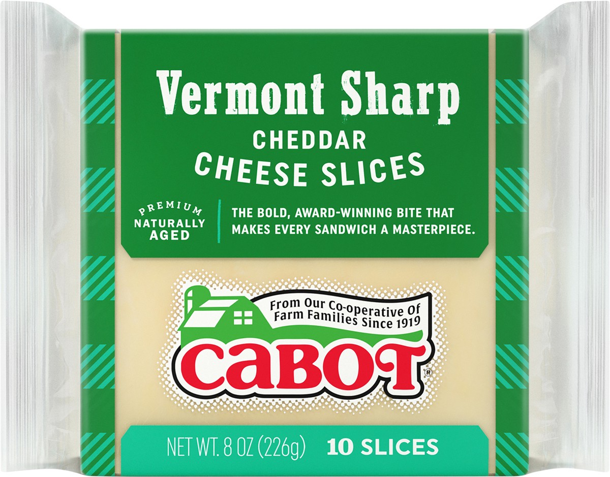 slide 3 of 7, Cabot Creamery Sliced Sharp Cheddar Cheese 8 oz, 8 oz