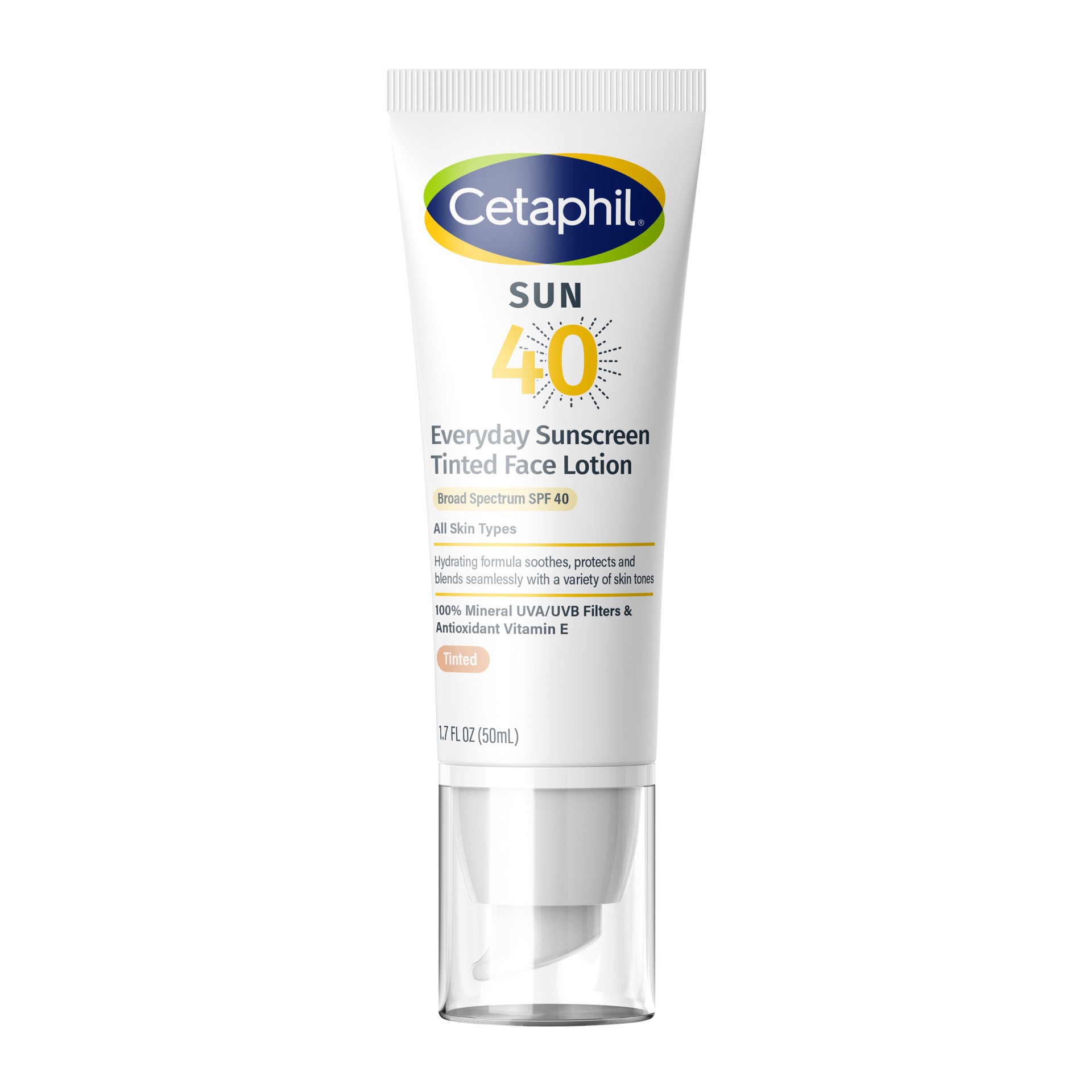 slide 4 of 10, Cetaphil Everyday Sunscreen Tinted Face Lotion SPF 40, 1.7 fl oz