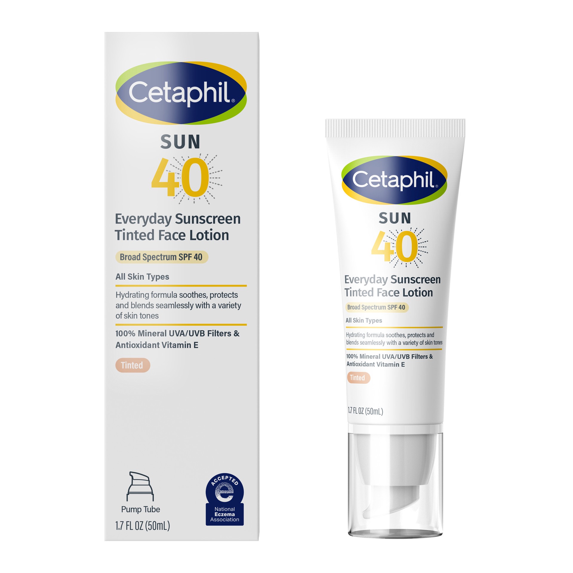 slide 8 of 10, Cetaphil Everyday Sunscreen Tinted Face Lotion SPF 40, 1.7 fl oz
