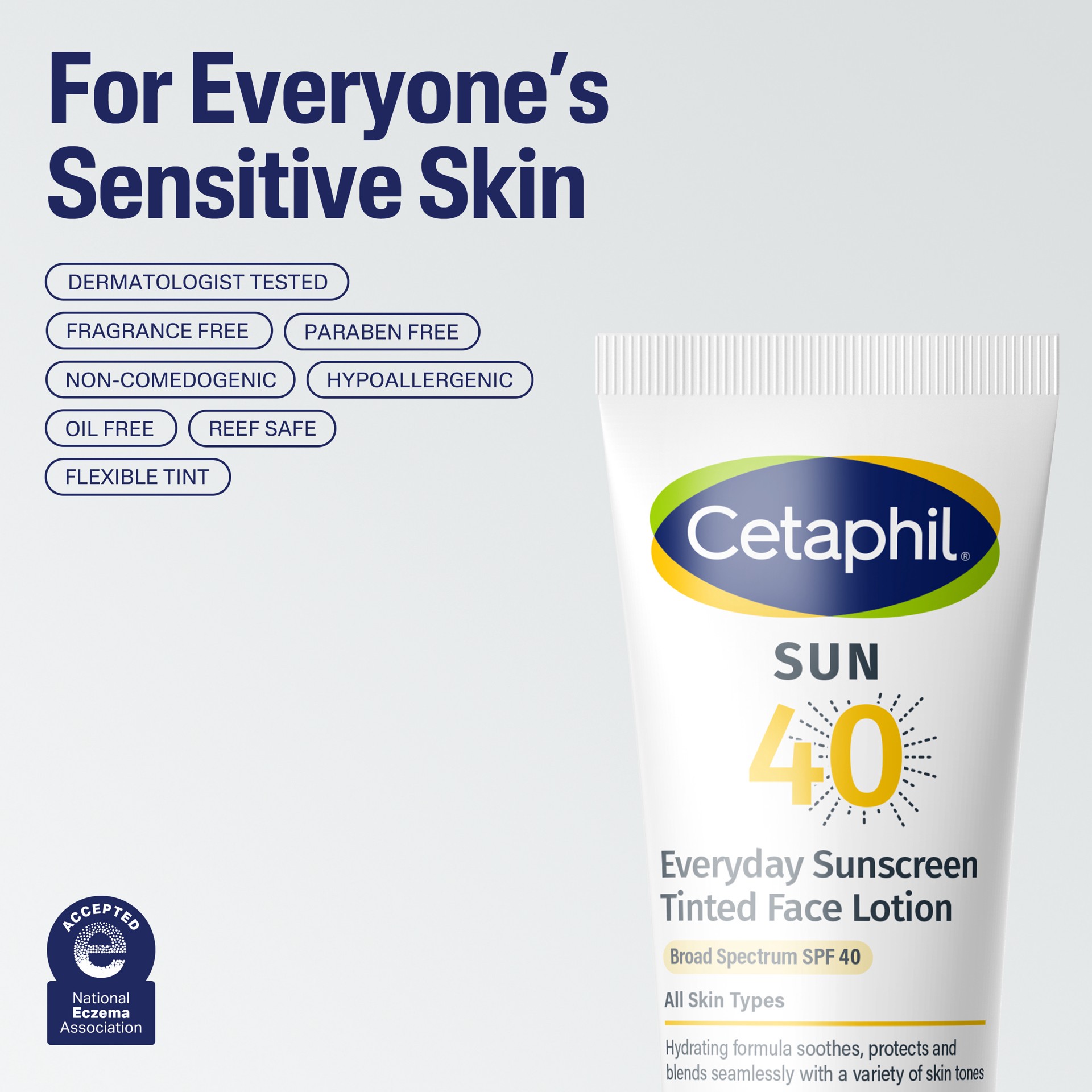 slide 5 of 10, Cetaphil Everyday Sunscreen Tinted Face Lotion SPF 40, 1.7 fl oz