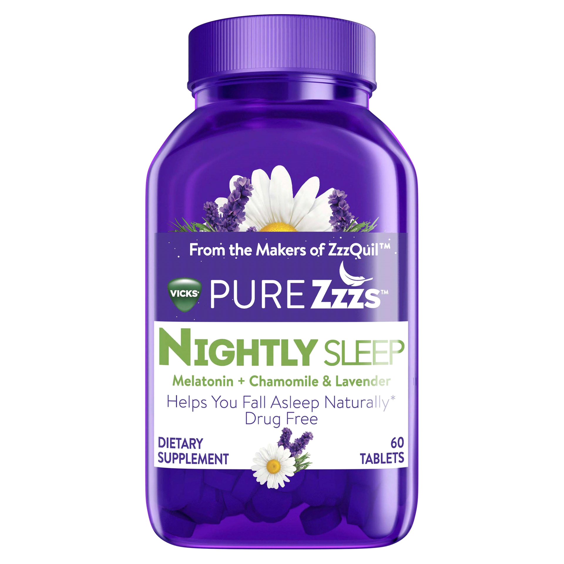slide 1 of 1, Vicks ZzzQuil Vicks Pure Zzzs Nightly Sleep, 60 ct
