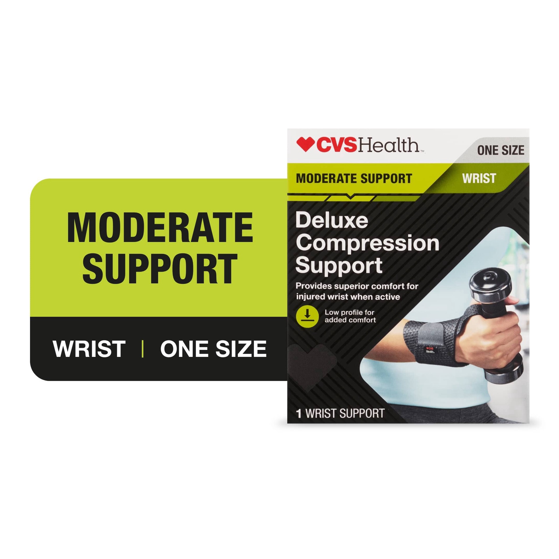 slide 1 of 1, CVS Health Moderate Support Wrist Deluxe Compression Support, 1 ct