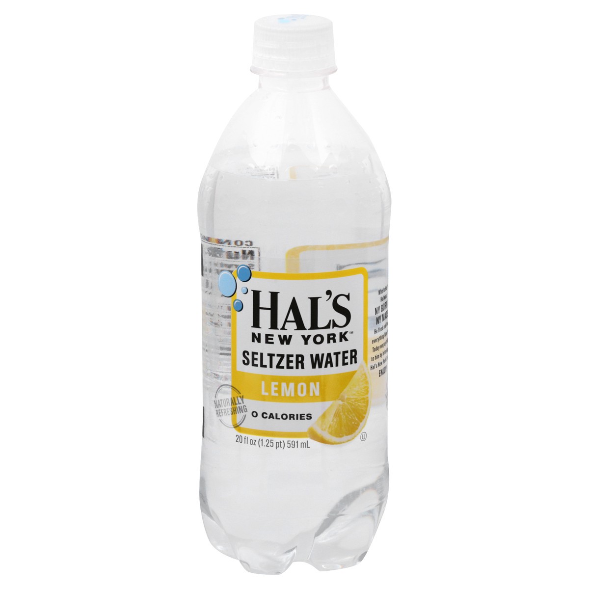 slide 1 of 10, Hal's New York Lemon Seltzer Water 20 oz, 20 oz