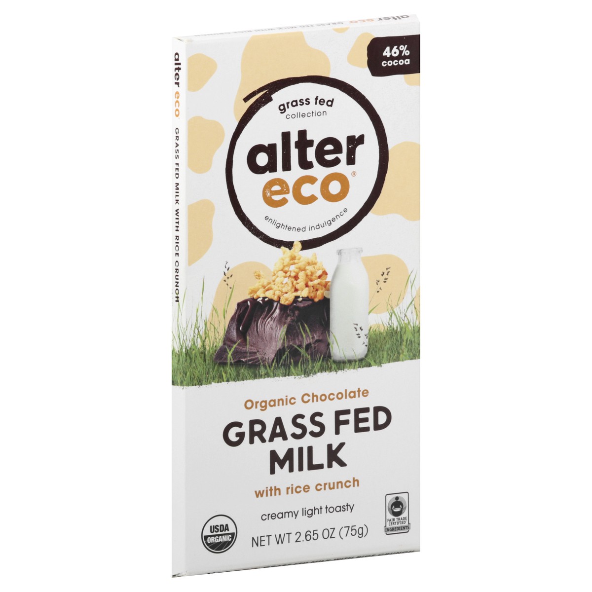 slide 3 of 13, Alter Eco Organic Grass Fed Milk Chocolate With Rice Crunch, 2.65 oz