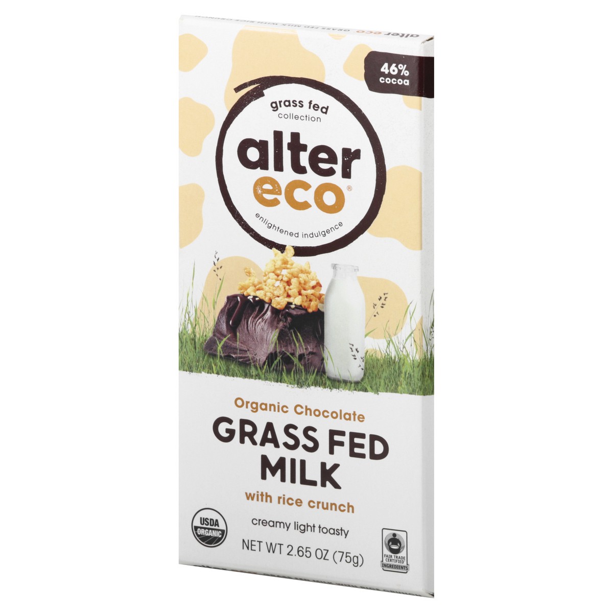 slide 4 of 13, Alter Eco Organic Grass Fed Milk Chocolate With Rice Crunch, 2.65 oz