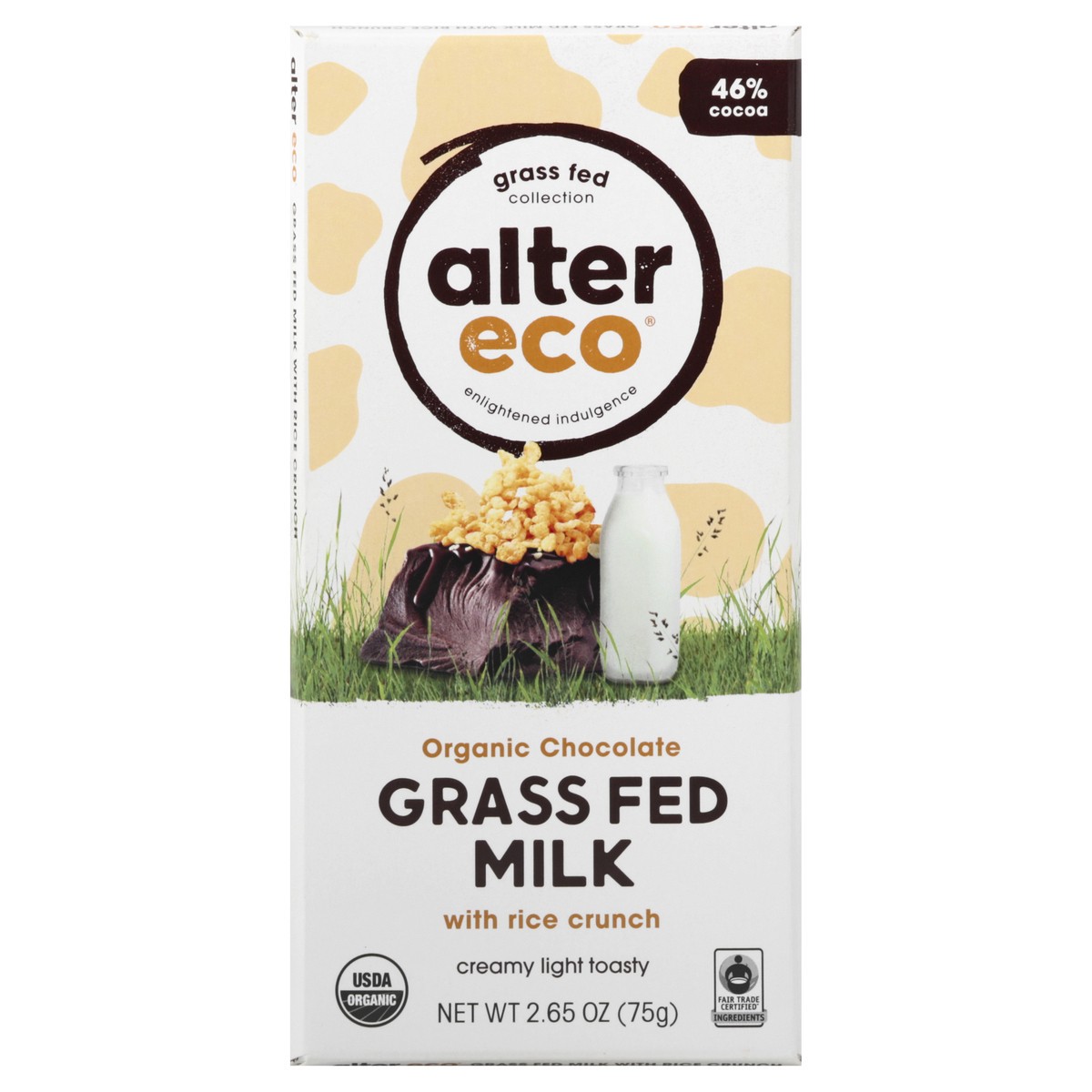 slide 9 of 13, Alter Eco Organic Grass Fed Milk Chocolate With Rice Crunch, 2.65 oz