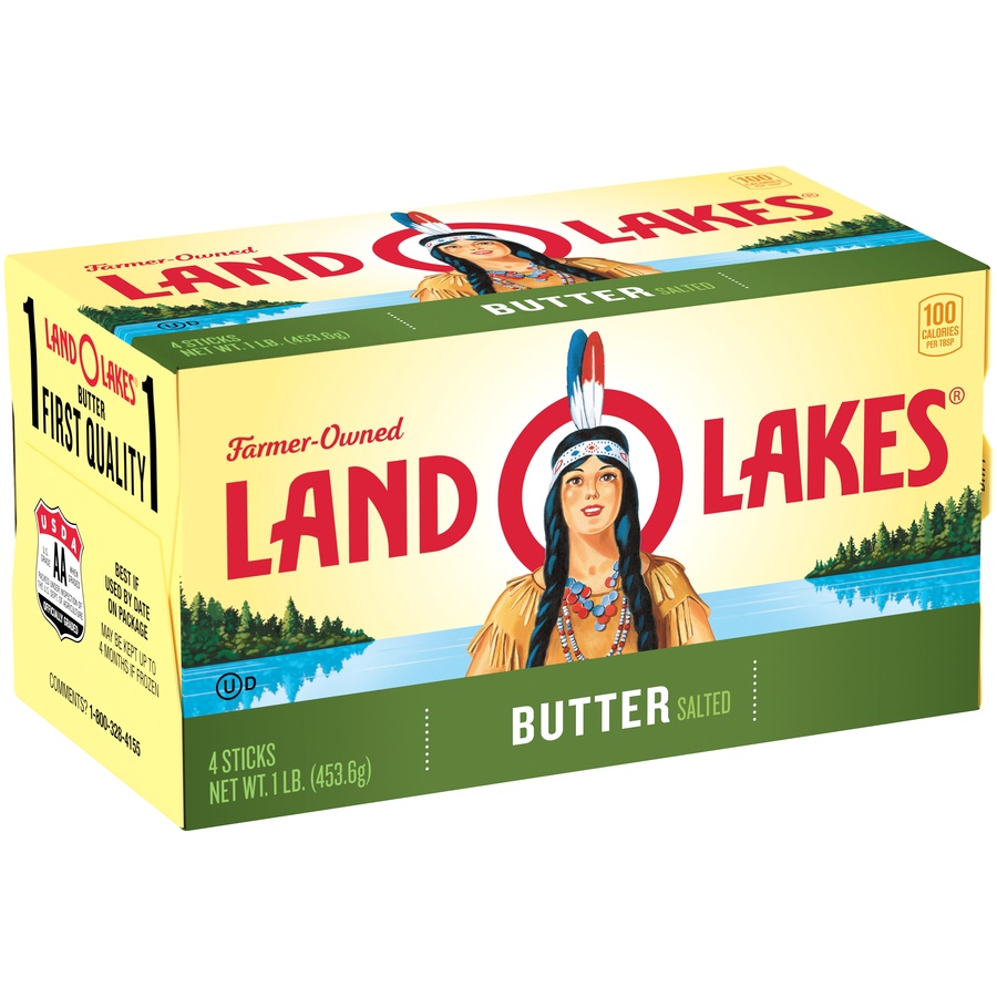 slide 4 of 6, Land O'Lakes Salted Butter, 4 sticks, 1 lb pack, 1 lb