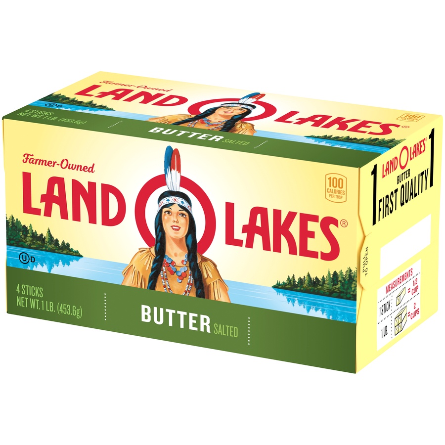 slide 6 of 6, Land O'Lakes Salted Butter, 4 sticks, 1 lb pack, 1 lb