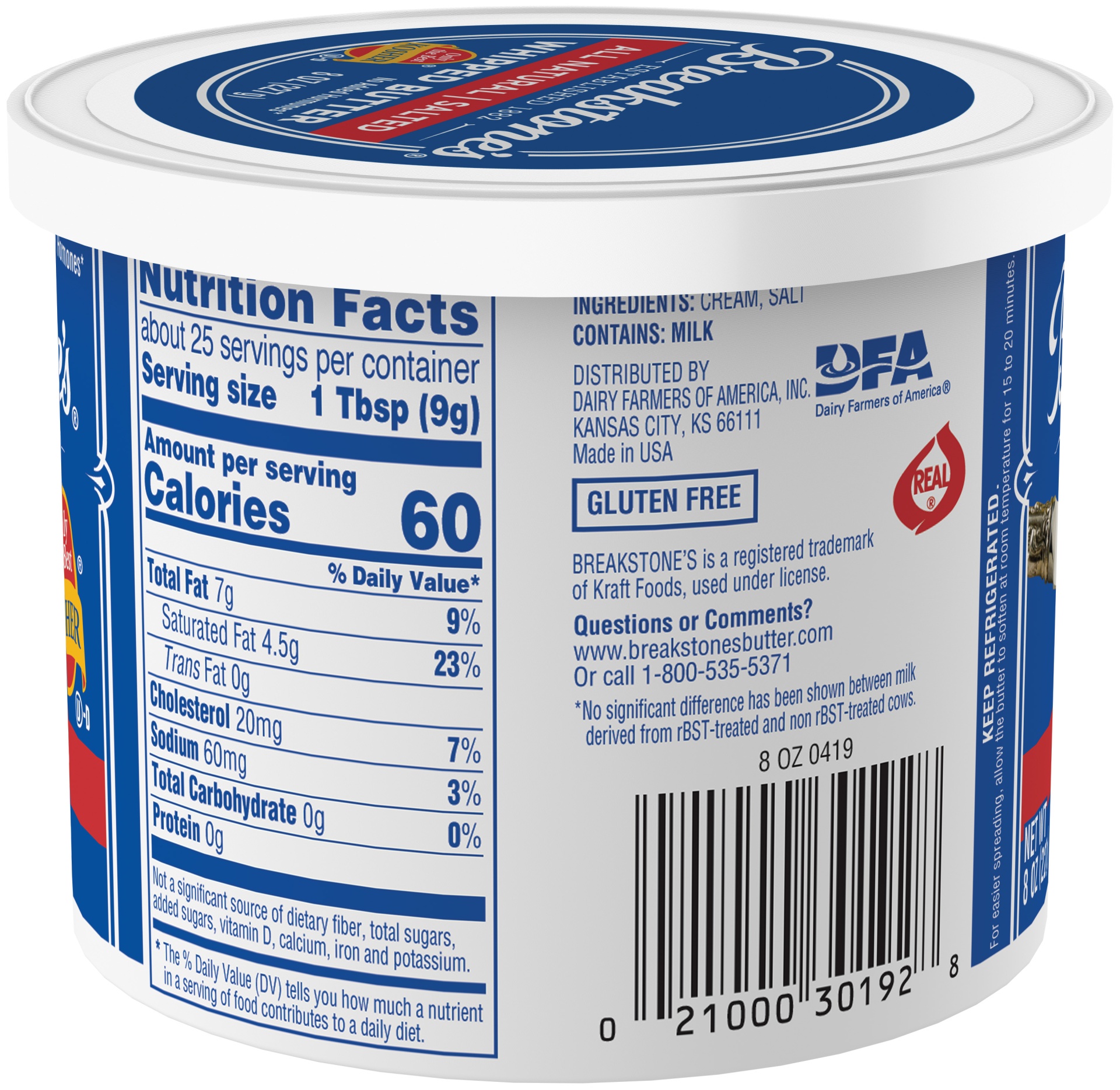 slide 2 of 2, Breakstone's All Natural Salted Whipped Butter, 8 oz