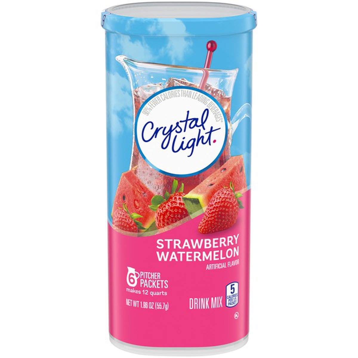 slide 1 of 1, Crystal Light Strawberry Watermelon Artificially Flavored Powdered Drink Mix, 4 ct