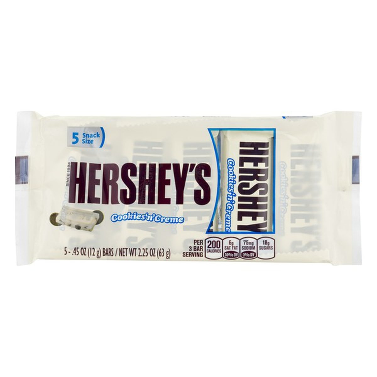 slide 1 of 1, Hershey Hershey's Snack Size Cookies 'N' Creme Candy Bars, Count,, 5 ct 2.25 oz