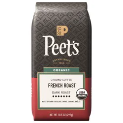 Peet's Coffee, French Roast Organic Dark Roast Ground Coffee - 10.5 oz Bag